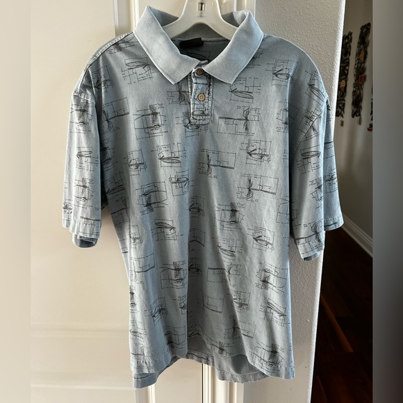 Woolrich Other - CLEARANCE Men’s M Light Blue Woolrich Fishing Lure Patterned Collared TShirt